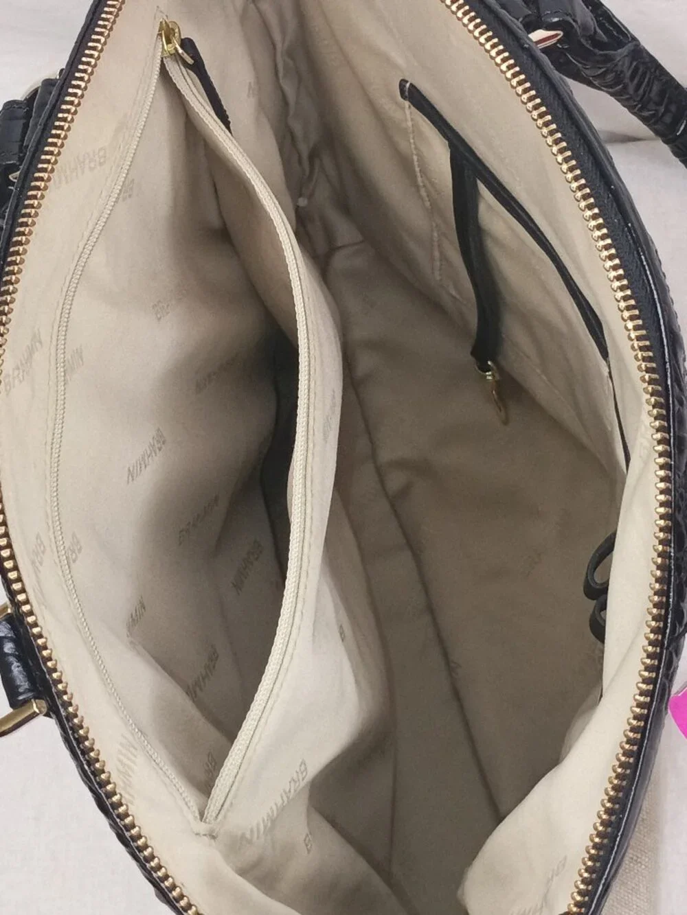 Brahmin leather trimmed